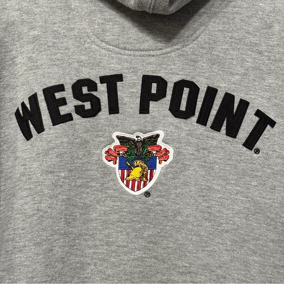 Lee Sport West Point Gray Zip Hoodie XL Embroidered Crest - Picture 8 of 9